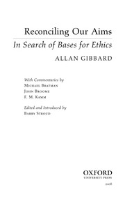 Cover of Reconciling our aims by Allan Gibbard