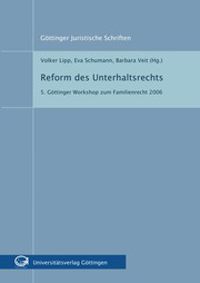 Front cover of Reform des Unterhaltsrechts by Volker Lipp