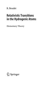 Front cover of Relativistic Transitions in the Hydrogenic Atoms by Roger Boudet