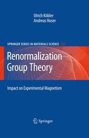 Cover of Renormalization Group Theory by Ulrich Köbler