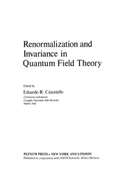 Cover of Renormalization and Invariance in Quantum Field Theory by Eduardo R. Caianiello