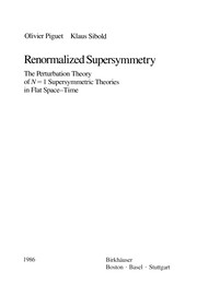 Front cover of Renormalized Supersymmetry by O. Piguet