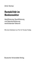Front cover of Rentabilität im Bankensektor by Armin Varmaz