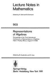 Front cover of Representations of algebras by International Conference on Representations of Algebras (3rd 1980 Puebla, Mexico)