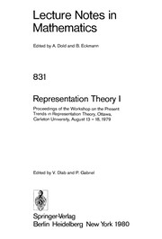 Front cover of Representation theory 1 by Workshop on the Present Trends in Representation Theory (1979 Carleton University, Ottawa)