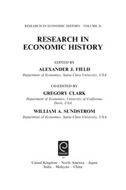 Front cover of Research in economic history by Alexander J. Field
