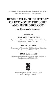 Cover of A research annual by Warren J. Samuels