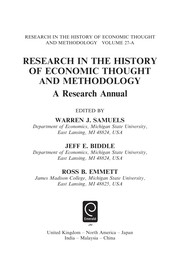 Cover of Research in the history of economic thought and methodology by Warren J. Samuels