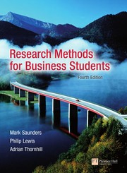 Cover of Research methods for business students by Mark Saunders