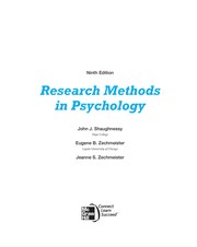 Cover of Research methods in psychology by John J. Shaughnessy