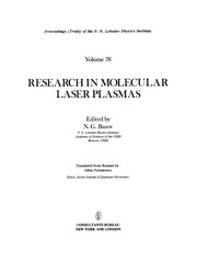 Front cover of Research in Molecular Laser Plasmas by N. G. Basov