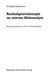 Front cover of Residualgewinnkonzepte zur externen Aktienanalyse by Christoph Hesselmann