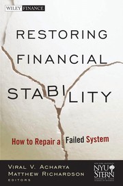 Cover of Restoring financial stability by Viral V. Acharya