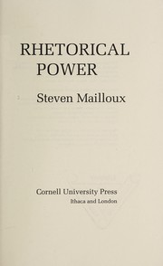 Cover of Rhetorical power by Steven Mailloux