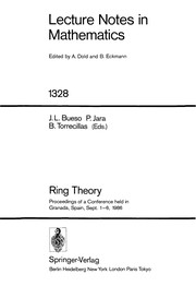 Cover of Ring theory by J. L. Bueso