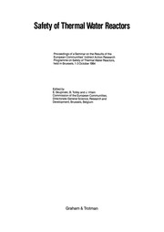 Front cover of Safety of Thermal Water Reactors by E. Skupinski