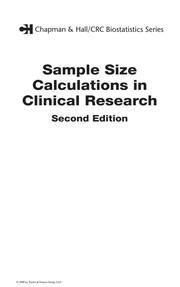 Front cover of Sample size calculations in clinical research by Shein-Chung Chow