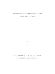 Front cover of Satellite Beacons Observations from 1964 to 1970 by G. K. Hartmann