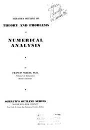 Front cover of Schaum's Outline of Numerical Analysis (Schaum Outline) by Francis Scheid