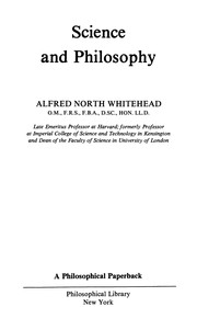 Front cover of Science and Philosophy by Alfred North Whitehead