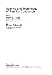 Front cover of Science and Technology of Fast Ion Conductors by Harry L. Tuller