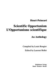 Front cover of Scientific opportunism by Henri Poincaré