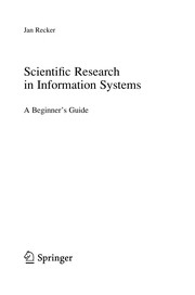 Cover of Scientific Research in Information Systems by Jan Recker