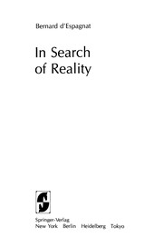 Front cover of In Search of Reality by Bernard d'Espagnat