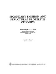 Front cover of Secondary Emission and Structural Properties of Solids by U. A. Arifov