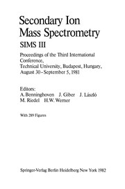 Cover of Secondary Ion Mass Spectrometry SIMS III by A. Benninghoven