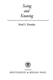 Cover of Seeing and knowing by Fred Dretske