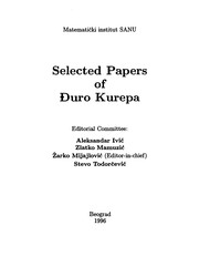 Front cover of Selected papers of Đuro Kurepa by Đuro Kurepa