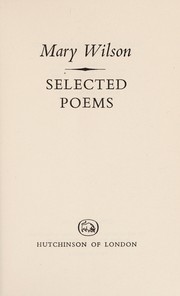 Cover of Selected poems by Mary Baldwin Wilson