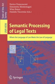 Front cover of Semantic Processing of Legal Texts by Enrico Francesconi