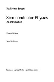 Front cover of Semiconductor Physics by Karlheinz Seeger