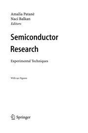 Front cover of Semiconductor Research by Amalia Patanè