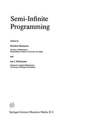 Cover of Semi-Infinite Programming by Rembert Reemtsen