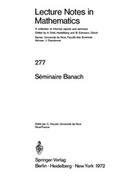 Front cover of Séminaire Banach by Séminaire Banach (1962-63 Ecole Normale Supérieure)