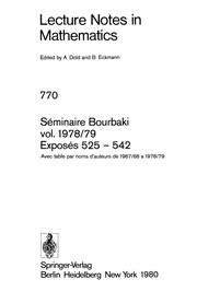 Front cover of Séminaire Bourbaki, vol. 1978/79, Exposés 525-542 by Séminaire Bourbaki (31st 1978-1979)