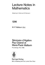 Front cover of Seminaire D'Algebre Paul Dubreil Et Marie-Paule Malliavin by Marie Paule Malliavin