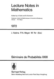 Front cover of Séminaire de probabilités XXIII by Séminaire de probabilités (23rd)