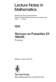 Front cover of Séminaire de probabilités XX, 1984/85 by Séminaire de probabilités (20th 1984-1985)