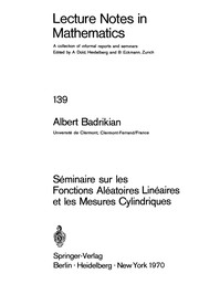 Front cover of Séminaire sur les fonctions aléatoires linéaires et les mesures cylindriques by Albert Badrikian