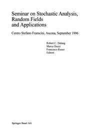 Cover of Seminar on Stochastic Analysis, Random Fields and Applications by Robert C. Dalang
