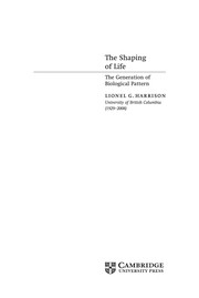 Front cover of The shaping of life by Lionel G. Harrison