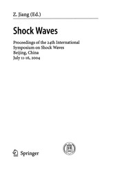 Front cover of Shock waves by International Symposium on Shock Waves (24th 2004 Beijing, China)