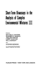 Front cover of Short-Term Bioassays in the Analysis of Complex Environmental Mixtures III by Michael D. Waters