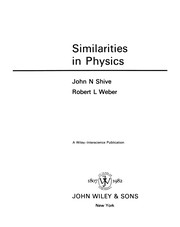 Cover of Similarities in physics by John N. Shive