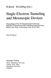 Cover of Single-Electron Tunneling and Mesoscopic Devices by Koch, Hans