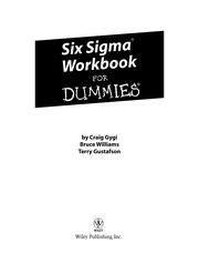 Cover of Six sigma workbook for dummies by Craig Gygi